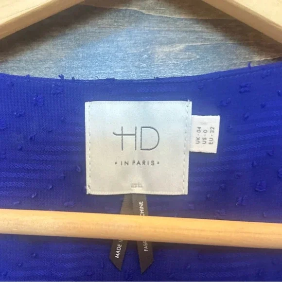 HD in Paris Royal Blue Ruffle Dress Women 0 Sleeveless Fit
Flare Anthropologie - Picture 8 of 9